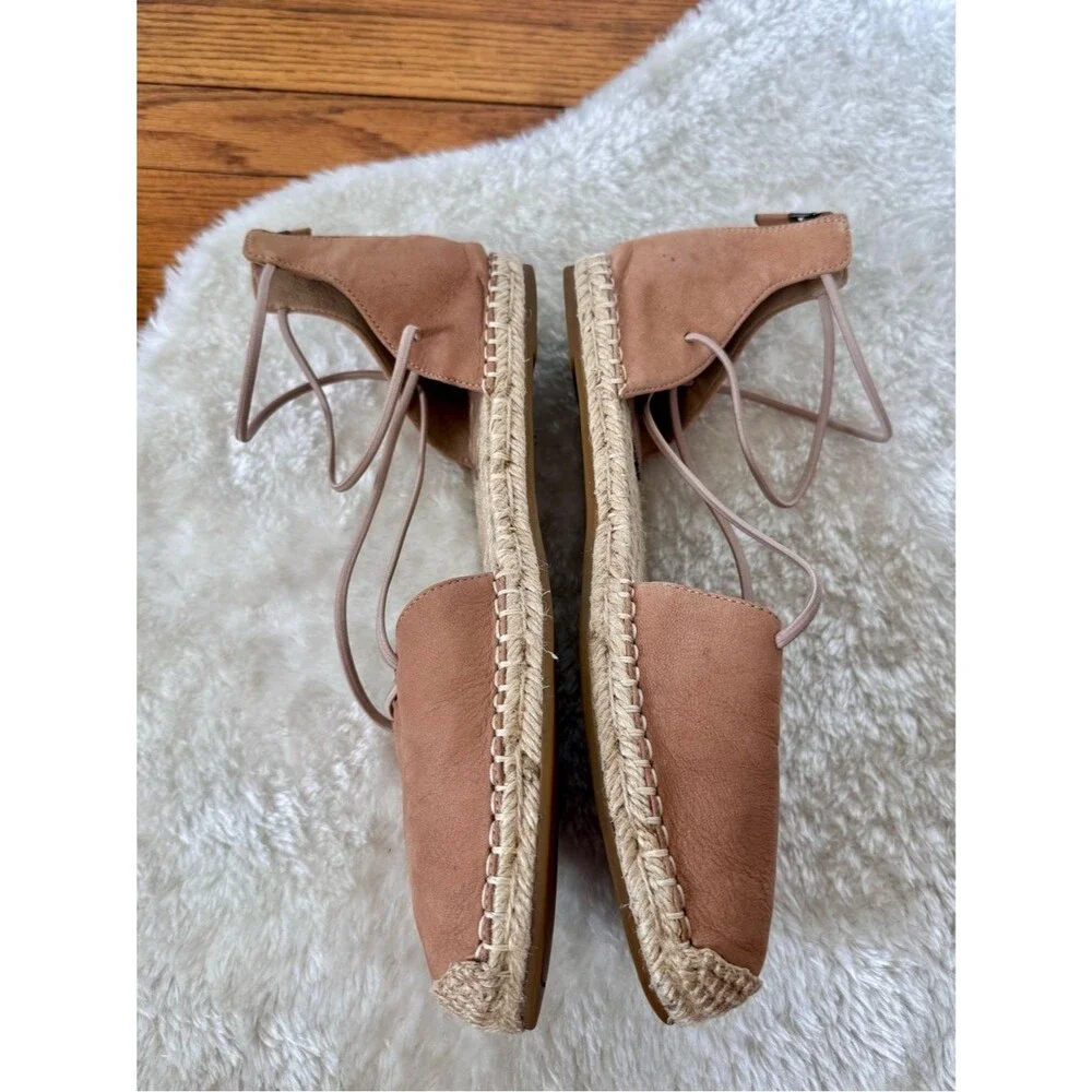 Eileen Fisher Women's Lace-Up Suede Leather Espadrille Flats in Tan